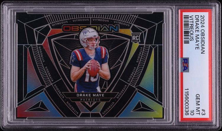 2024 Panini Obsidian Vitreous Drake Maye ROOKIE #3 PSA 10 GEM MINT