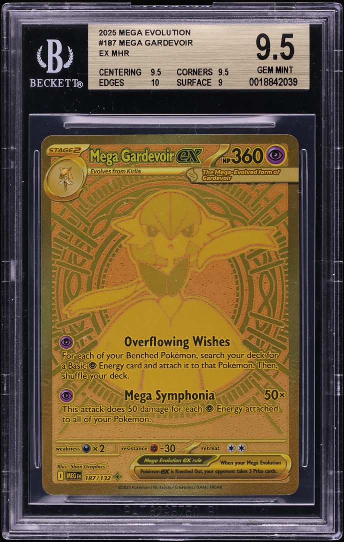 2025 Pokemon Mega Evolution Mega Ex MHR Gardevoir #187 BGS 9.5 GEM MINT