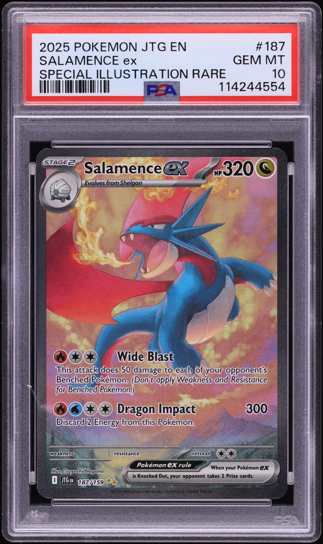 2025 Pokemon Scarlet & Violet Journey Together SIR Salamence ex #187 PSA 10 GEM MINT