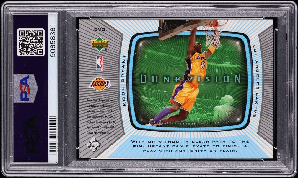 2002 Upper Deck Dunkvision Kobe Bryant #DV2 PSA 6 EXMT