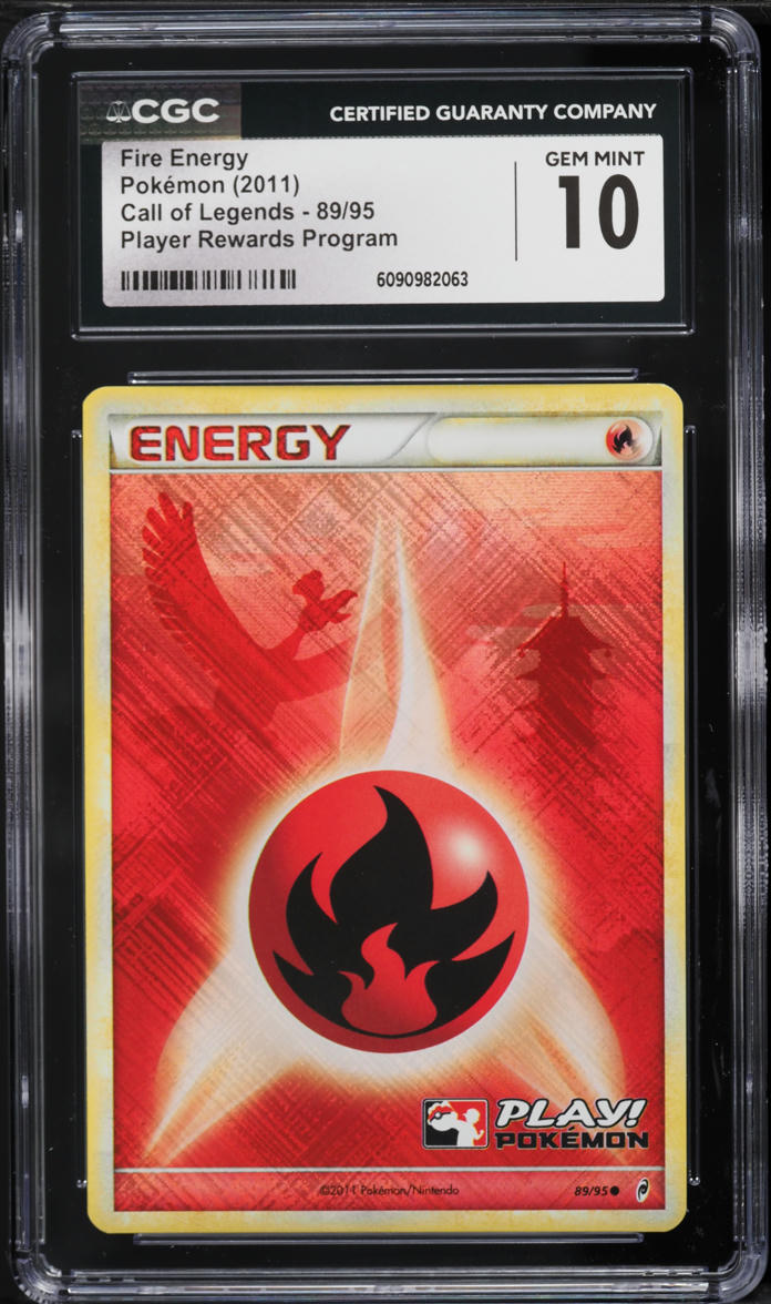2011 Pokemon Call Of Legends Player Rewards Program Fire Energy #89 CGC 10 GEM MINT