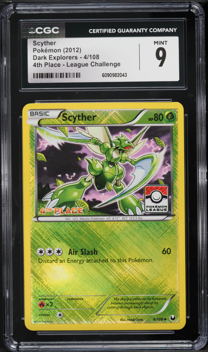 2012 Pokemon Black & White Dark Explorers League Challenge 4th Place Scyther #4 CGC 9 MINT
