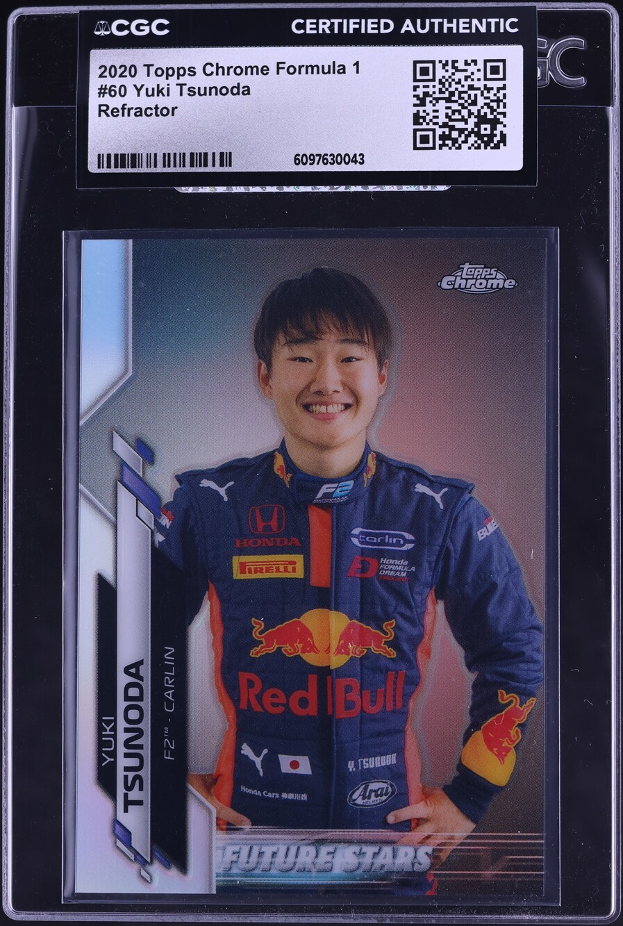 2020 Topps Chrome Formula 1 F1 Refractor Yuki Tsunoda #60 CGC AUTH