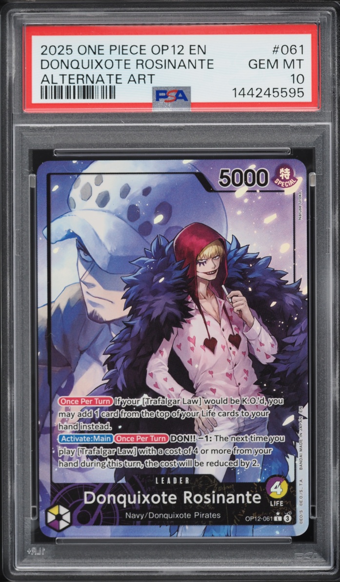 2025 One Piece Legacy Of The Master Alt Art Leader Donquixote Rosinante #OP12-061 PSA 10 GEM