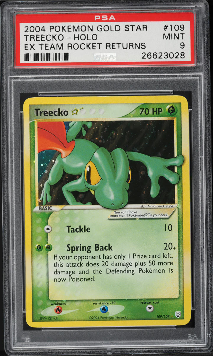 2004 Pokemon EX Team Rocket Returns Holo Treecko Gold Star #109 PSA 9 MINT