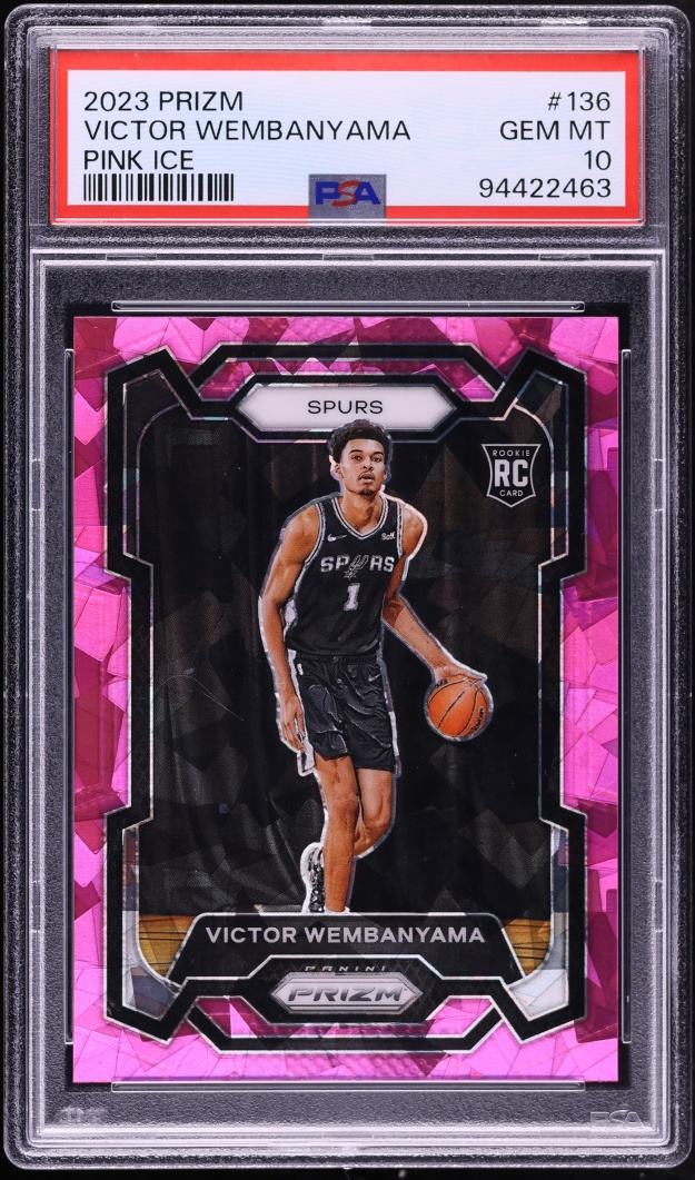 2023 Panini Prizm Pink Ice Victor Wembanyama ROOKIE #136 PSA 10 GEM MINT
