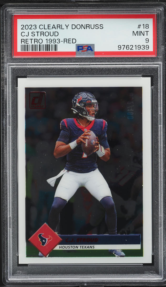 2023 Panini Clearly Donruss Retro '93 Red C.J. Stroud ROOKIE /100 #18 PSA 9 MINT