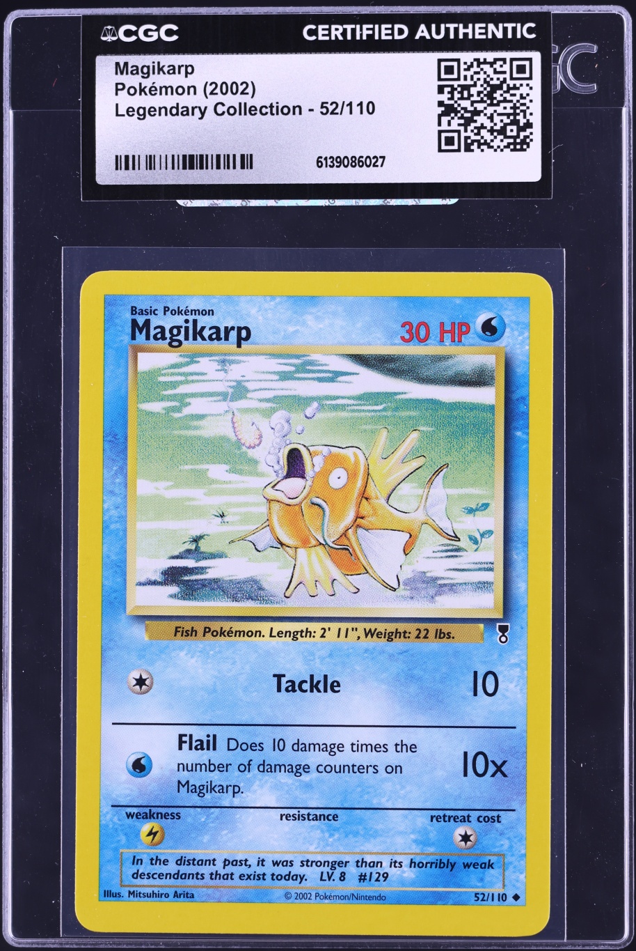 2002 Pokemon Legendary Collection Magikarp #52 CGC AUTH