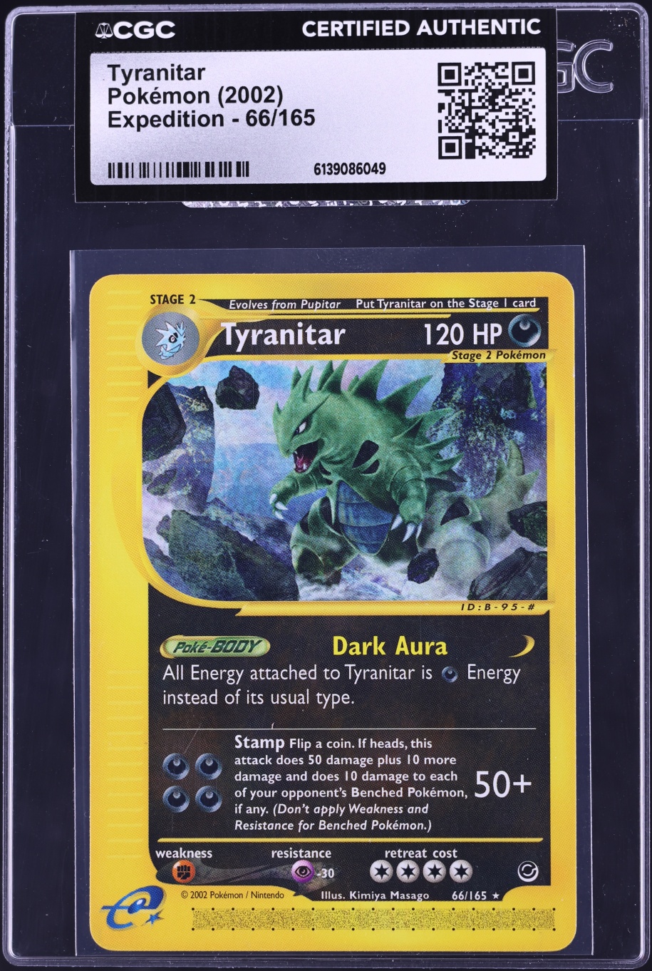 2002 Pokemon Expedition Tyranitar #66 CGC AUTH