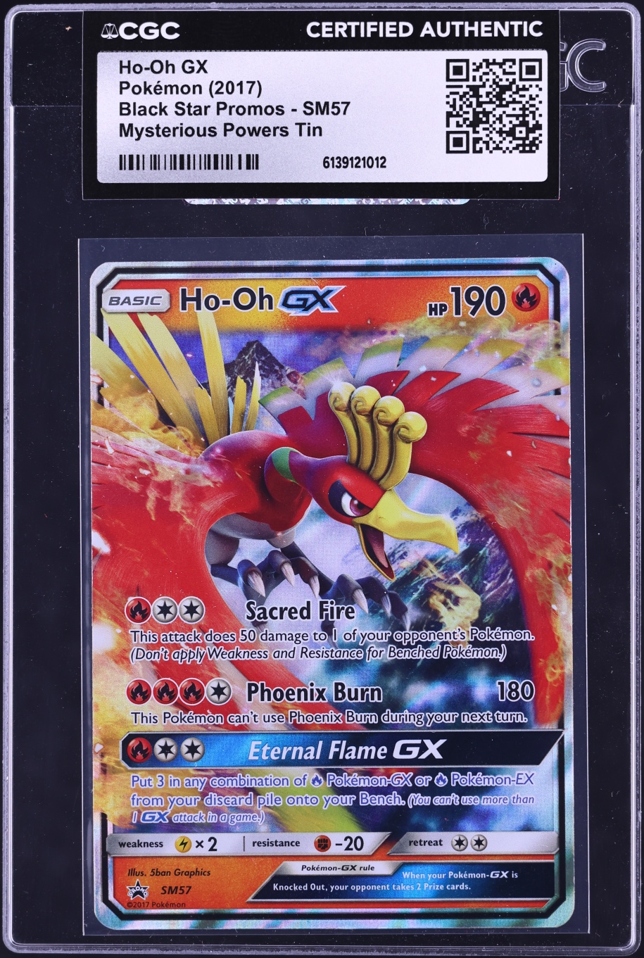 2017 Pokemon Sun & Moon Black Star Promo Mysterious Powers Tin Ho-Oh GX #SM57 CGC AUTH