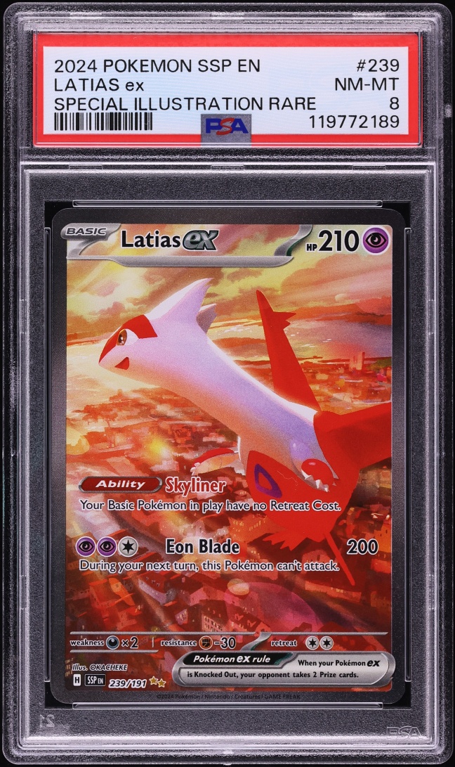 2024 Pokemon Scarlet & Violet Surging Sparks SIR Latias ex #239 PSA 8 NM-MT