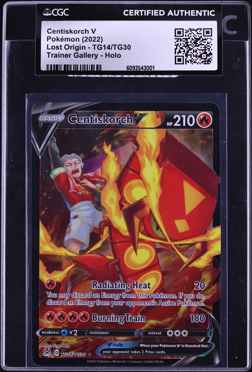 2022 Pokemon Sword & Shield Lost Origin CHR Centiskorch V #TG14 CGC AUTH