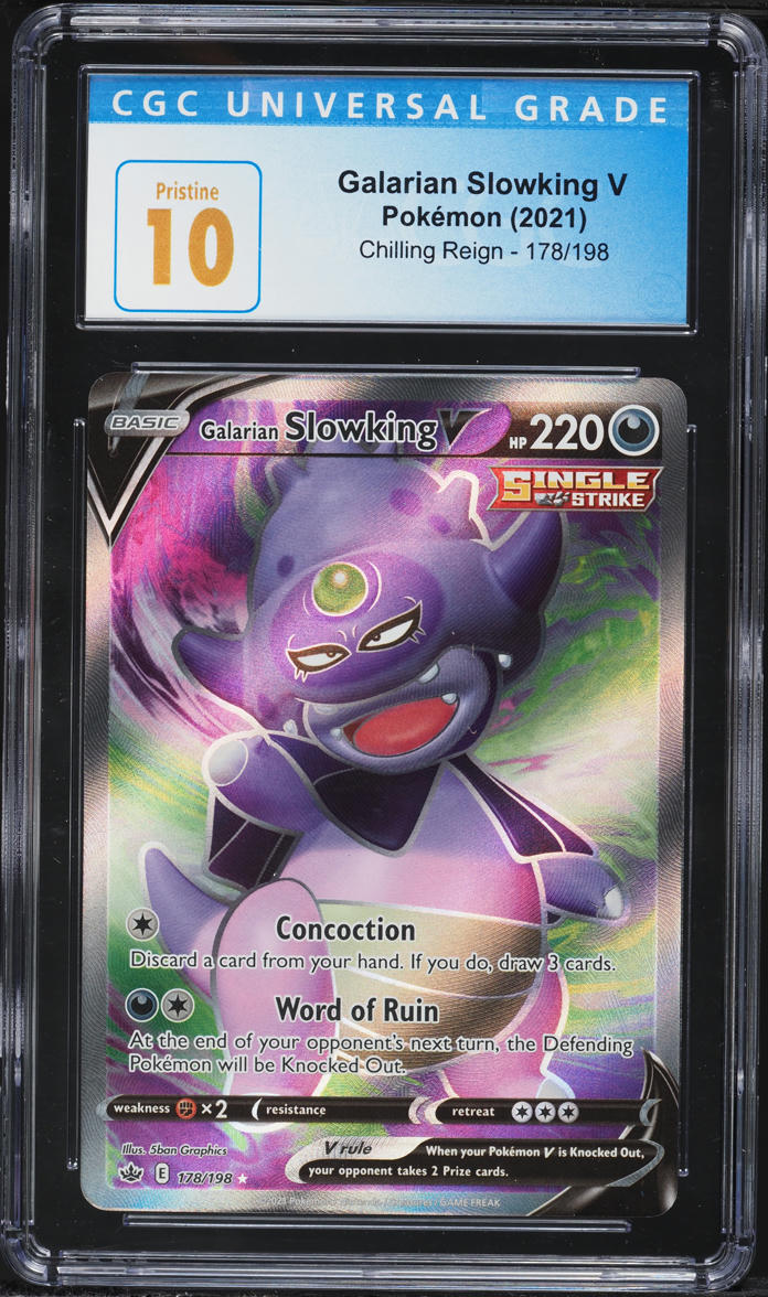 2021 Pokemon Sword & Shield Chilling Reign Full Art Galarian Slowking V #178 CGC 10 PRISTINE