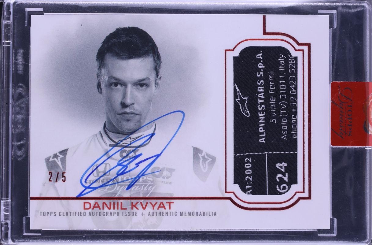 2020 Topps Dynasty Formula 1 F1 Red Daniil Kvyat PATCH AUTO /5 CGC AUTH