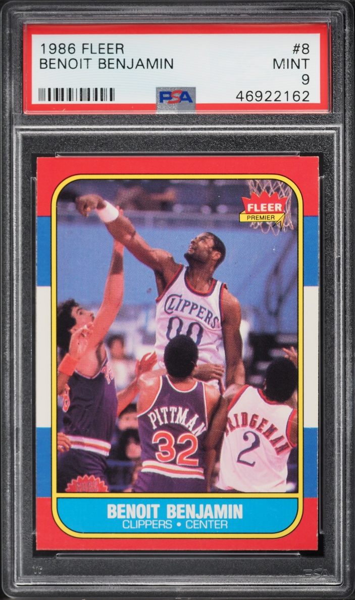 1986 Fleer Basketball Benoit Benjamin ROOKIE #8 PSA 9 MINT