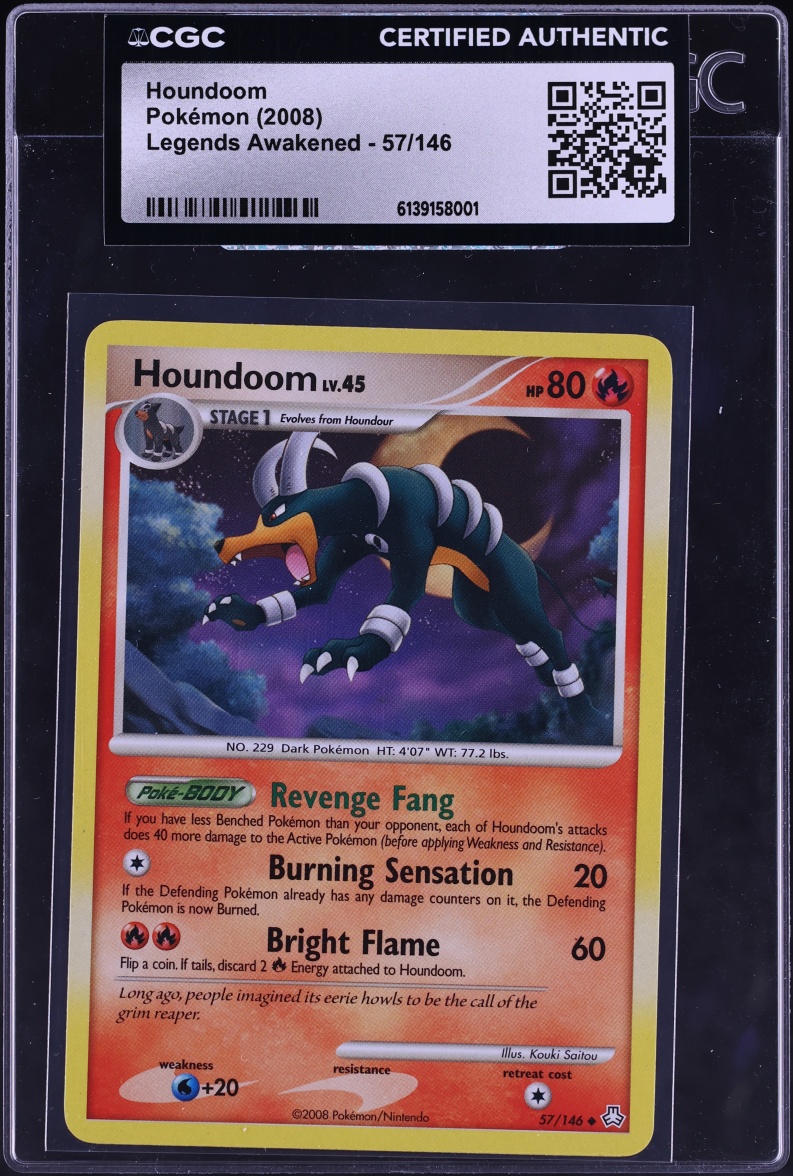 2008 Pokemon Diamond & Pearl Legends Awakened Houndoom #57 CGC AUTH