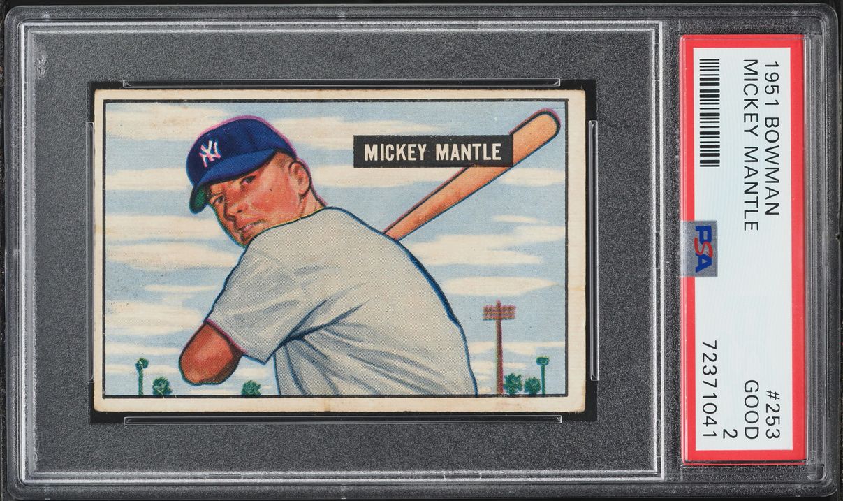 1951 Bowman Mickey Mantle ROOKIE #253 PSA 2 GD