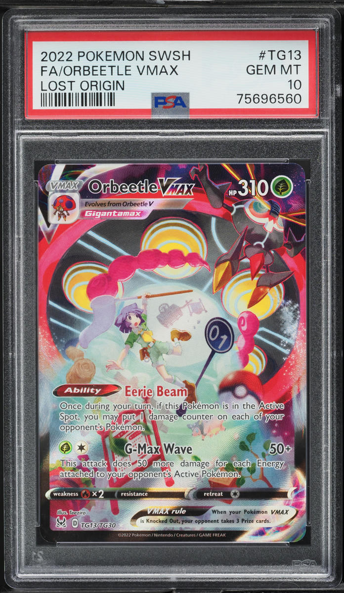 2022 Pokemon SWSH Lost Origin Full Art Orbeetle VMAX #TG13 PSA 10 GEM MINT
