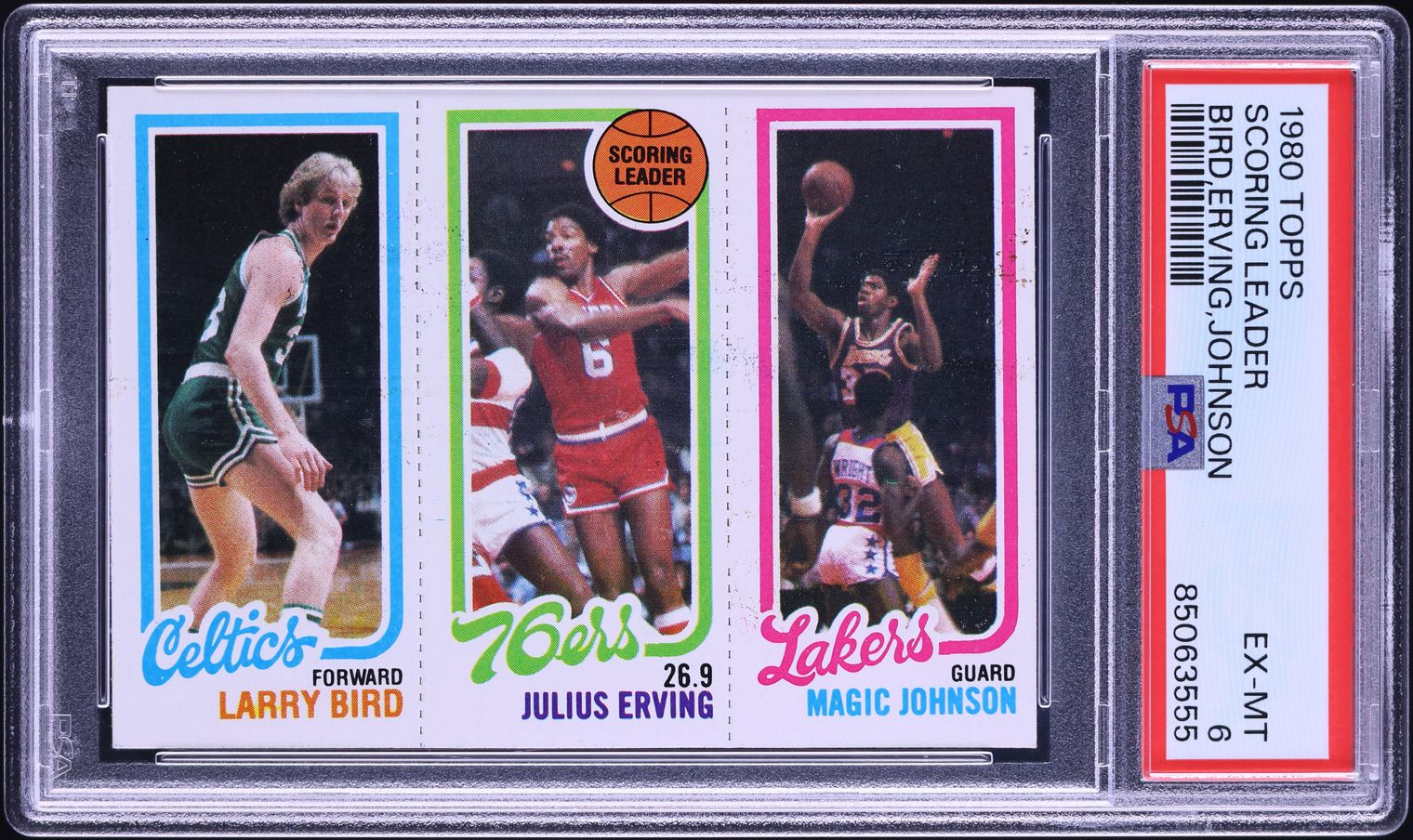 1980 Topps Basketball Larry Bird Julius Erving Magic Johnson ROOKIE PSA 6 EXMT