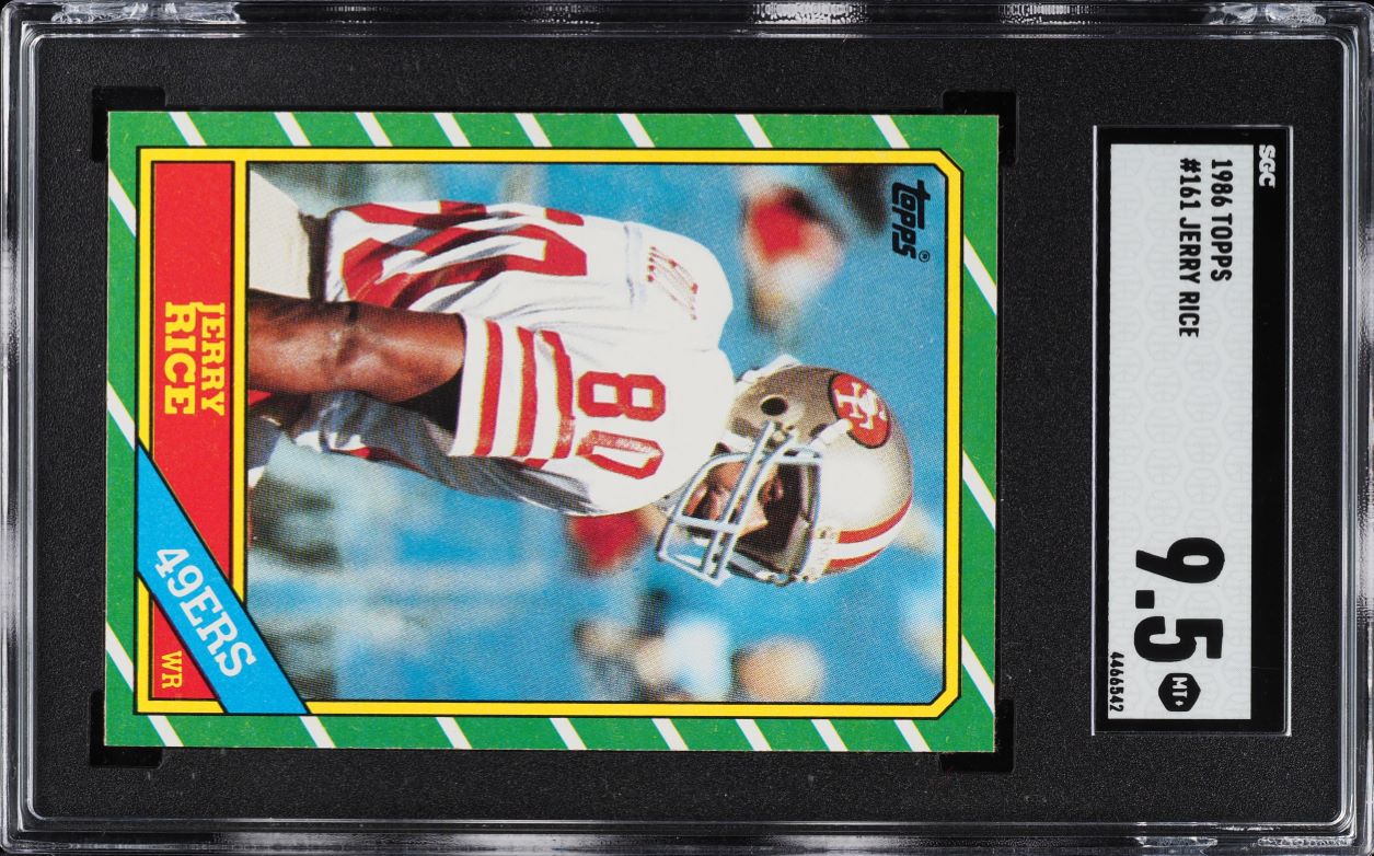 1986 Topps Football Jerry Rice ROOKIE #161 SGC 9.5 MINT+ on Fanatics ...