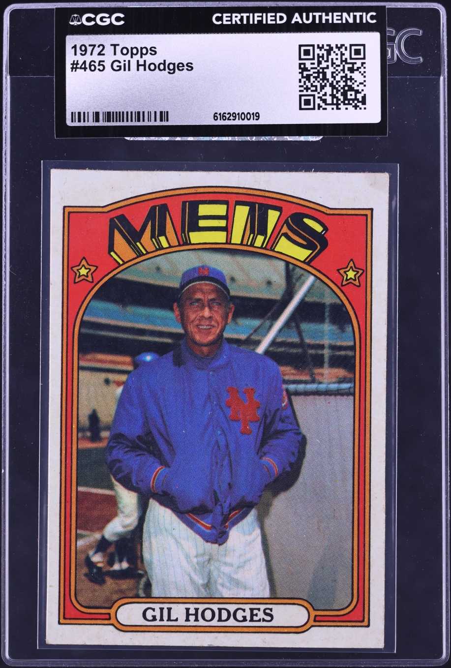 1972 Topps Gil Hodges #465 CGC AUTH