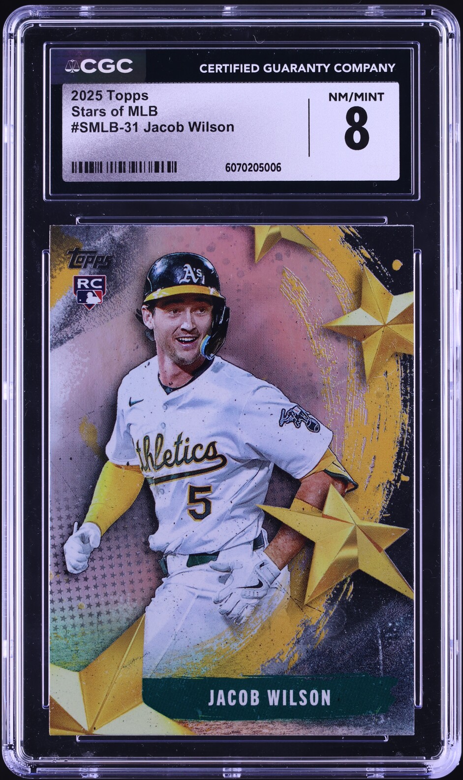 2025 Topps Stars Of MLB Jacob Wilson ROOKIE #SMLB-31 CGC 8 NM-MT