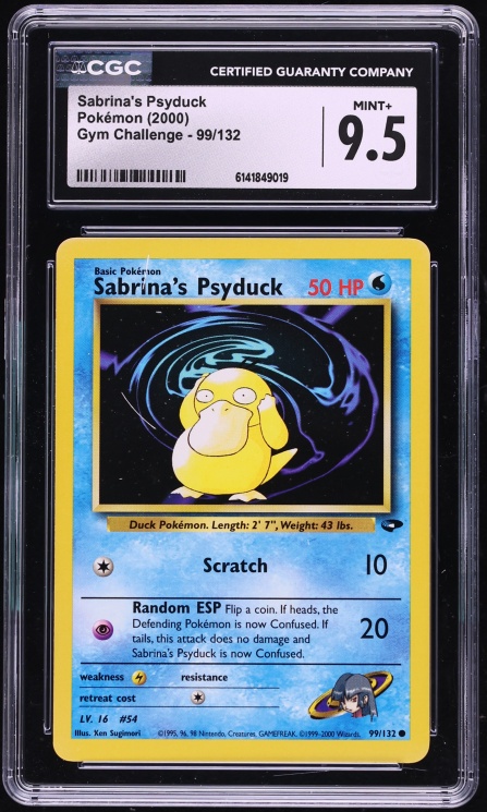 2000 Pokemon Gym Challenge Sabrina's Psyduck #99 CGC 9.5 MINT+