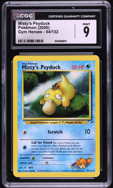 2000 Pokemon Gym Heroes Misty's Psyduck #54 CGC 9 MINT