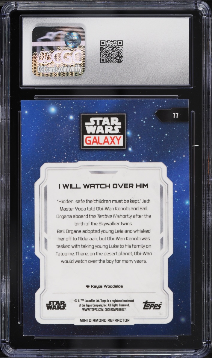 2024 Topps Star Wars Chrome Galaxy Refractor I Will Watch Over Him #77 CGC 10 GEM MINT