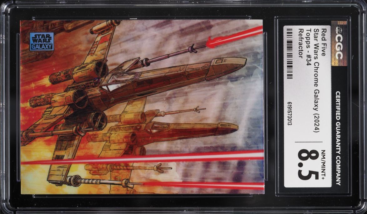 2024 Topps Chrome Star Wars Galaxy Refractor Red Five #34 CGC 8.5 NM-MT+