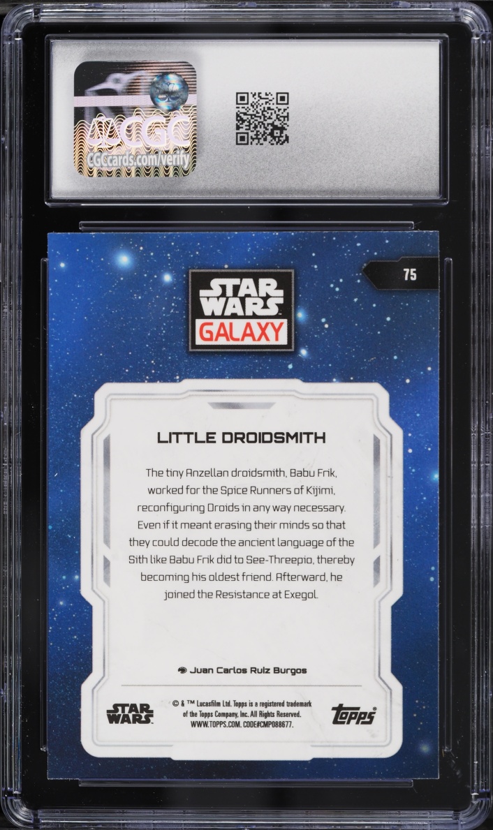 2024 Topps Chrome Star Wars Galaxy Mini Diamond Refractor Little Droidsmith #75 CGC 9 MINT