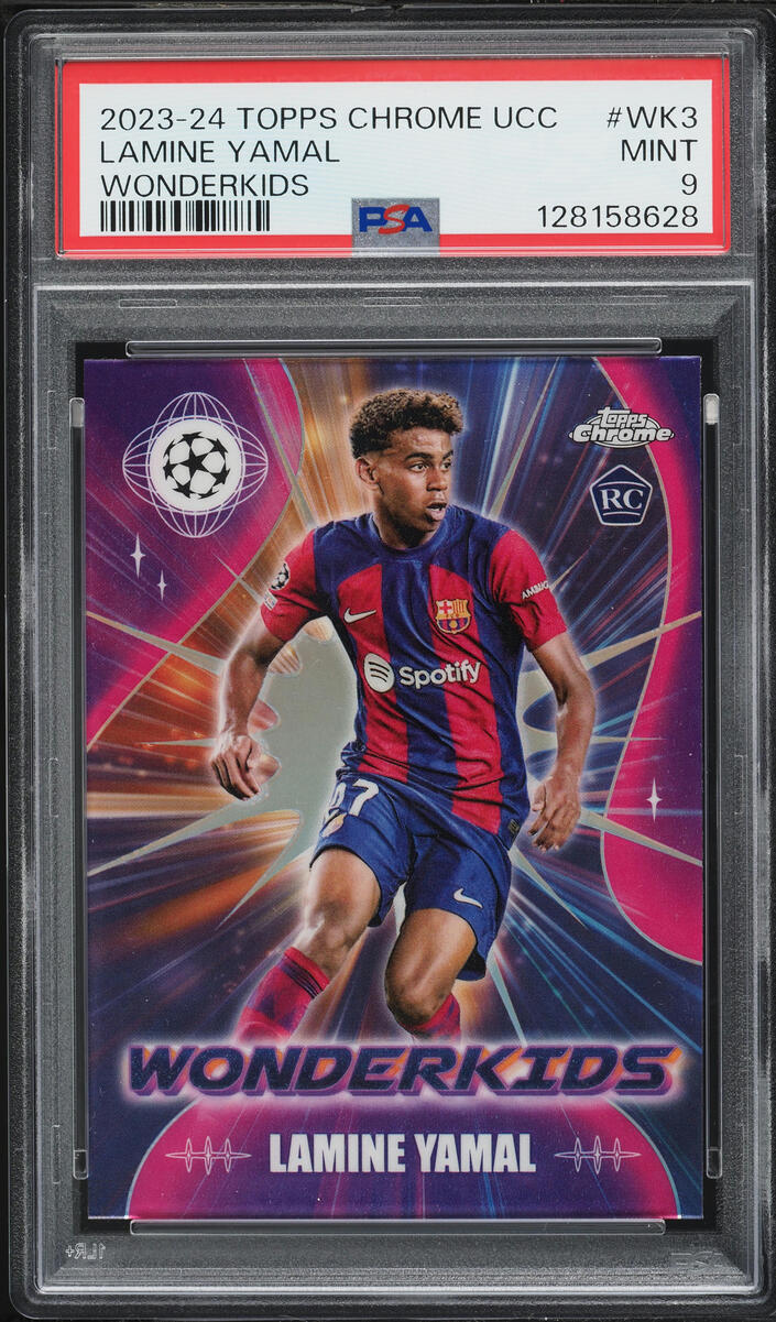 2023 Topps Chrome UEFA Wonderkids Lamine Yamal ROOKIE #WK-3 PSA 9 MINT