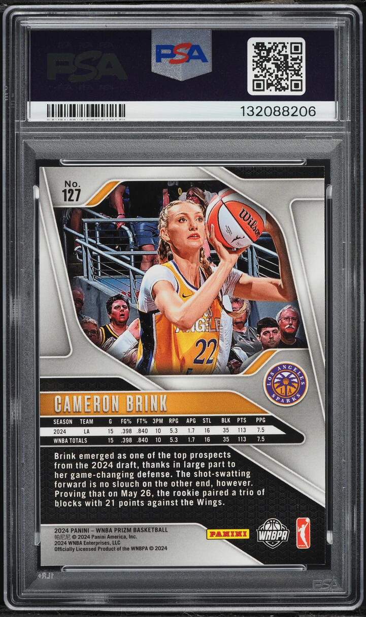 2024 Panini Prizm WNBA Cameron Brink ROOKIE #127 PSA 9 MINT