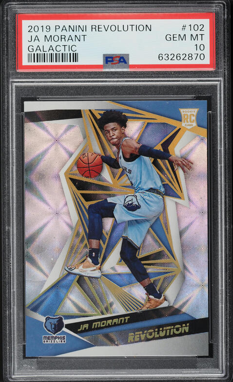 2019 Panini Prizm Draft Green Yellow Ja Morant ROOKIE /249 #65 PSA