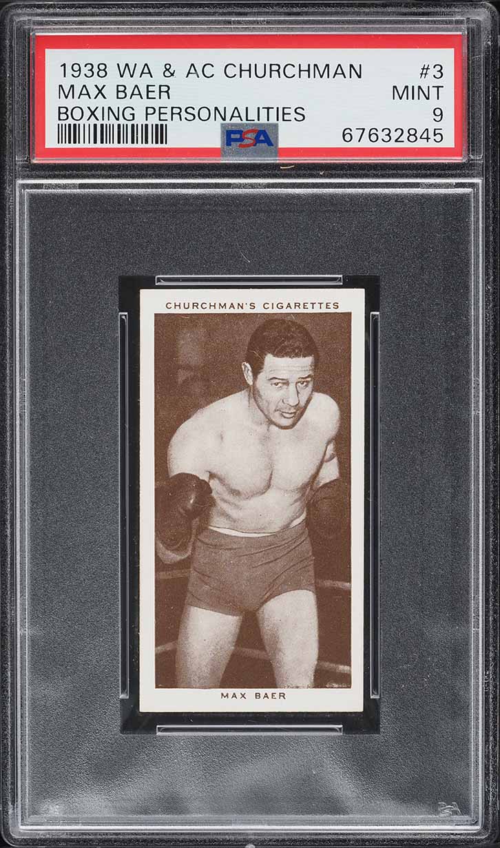 1938 Churchman Boxing Personalities Max Baer #3 PSA 9 MINT
