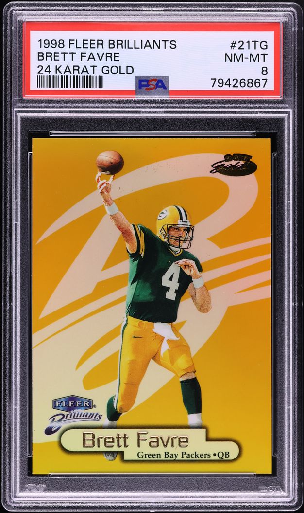 1998 Fleer Brilliants 24 Karat Gold Brett Favre /24 #21TG PSA 8 NM-MT