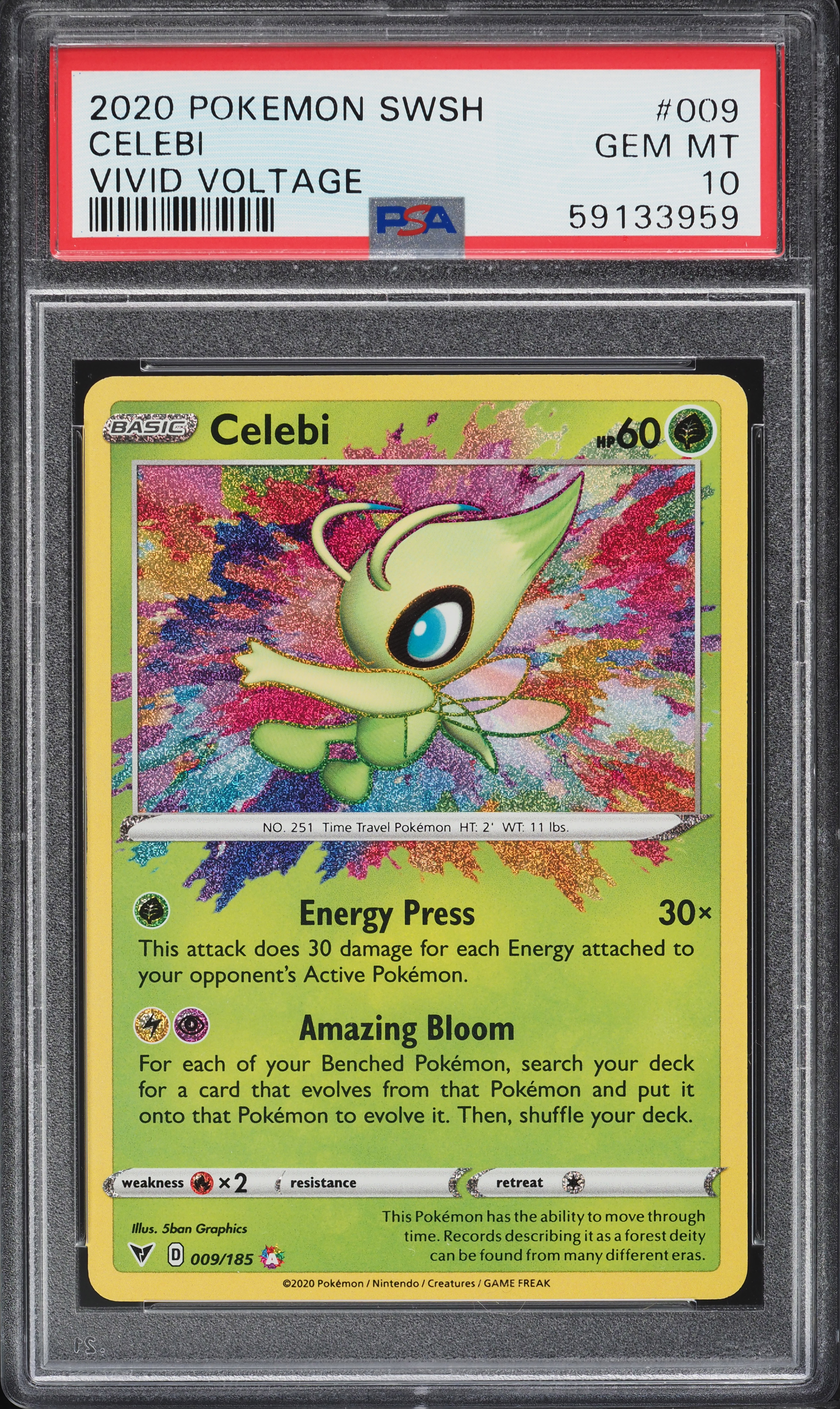 2020 Pokemon Sword & Shield Vivid Voltage Amazing Rare Celebi #9 PSA 10 GEM MINT