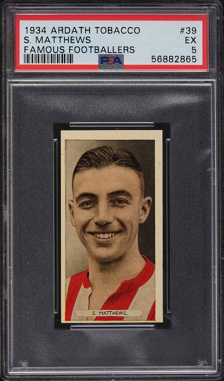 1934 Ardath Famous Footballers Stanley Matthews ROOKIE #39 PSA 5 EX