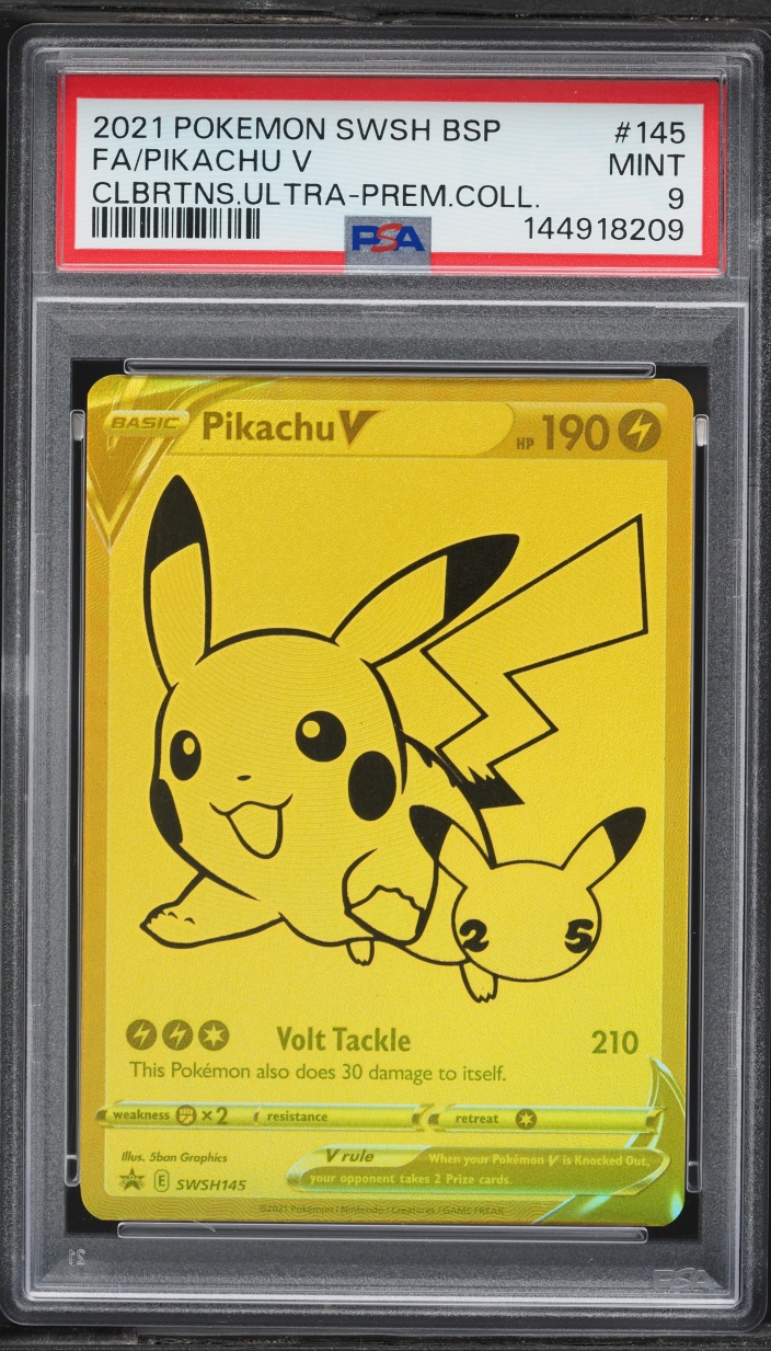 2021 Pokemon SWSH Promo Celebration Ultra Premium Collection Full Art Pikachu V #145 PSA 9 MINT