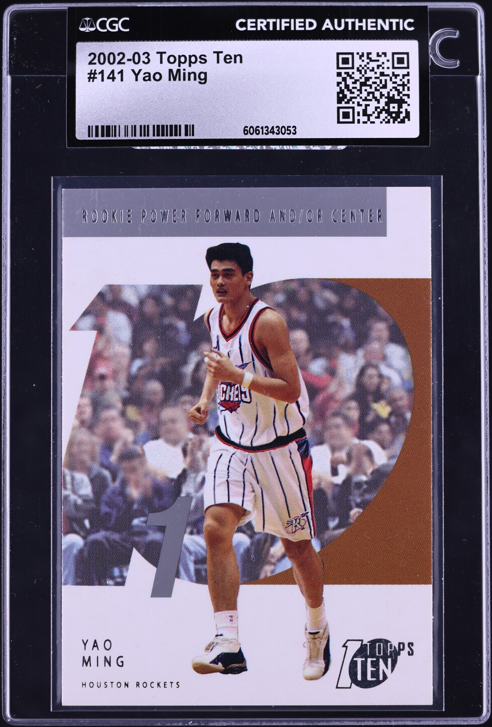 2002 Topps Ten Yao Ming ROOKIE #141 CGC AUTH