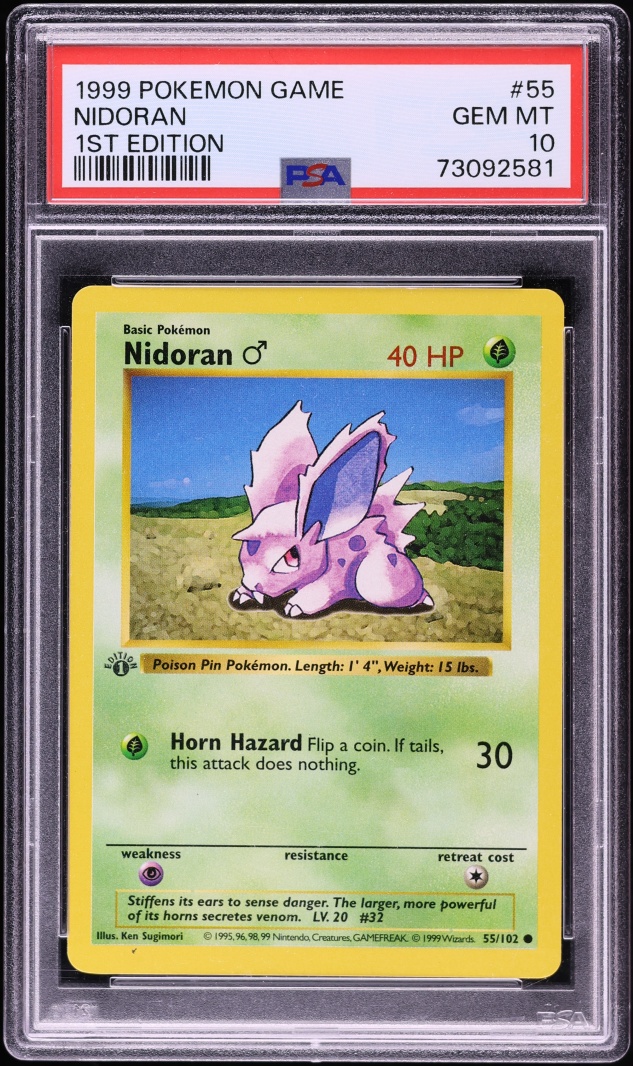 1999 Pokemon Base Set Shadowless 1st Edition Nidoran #55 PSA 10 GEM MINT