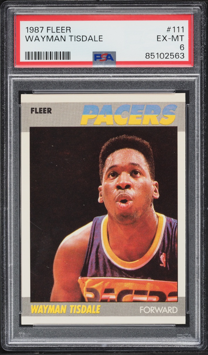 1987 Fleer Basketball Wayman Tisdale #111 PSA 6 EXMT