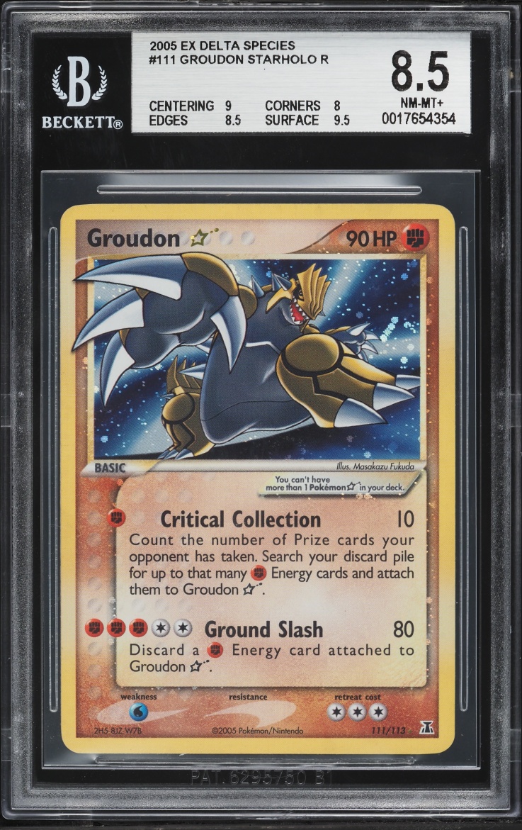 2005 Pokemon EX Delta Species Holo Groudon Gold Star #111 BGS 8.5 NM-MT+