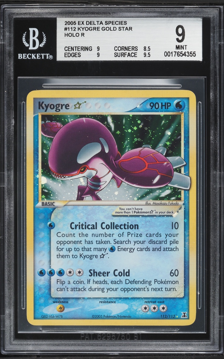 2005 Pokemon EX Delta Species Holo Kyogre Gold Star #112 BGS 9 MINT