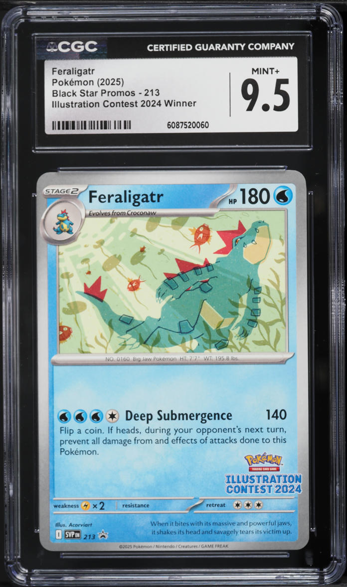 2025 Pokemon Scarlet & Violet Promo Illustration Contest Winner Feraligatr #213 CGC 9.5 MINT+