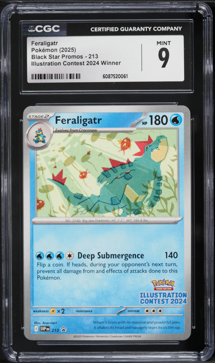 2025 Pokemon Scarlet & Violet Promo Illustration Contest Winner Feraligatr #213 CGC 9 MINT