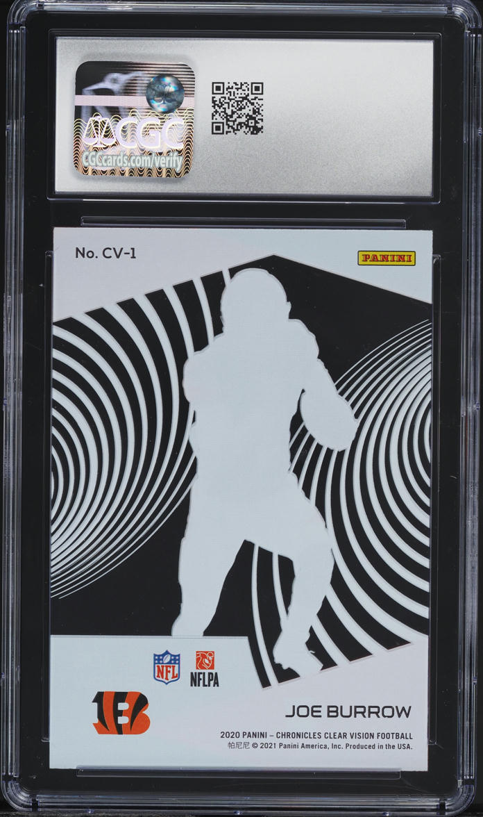 2020 Panini Chronicles Clear Vision Joe Burrow ROOKIE #CV-1 CGC 10 GEM MINT