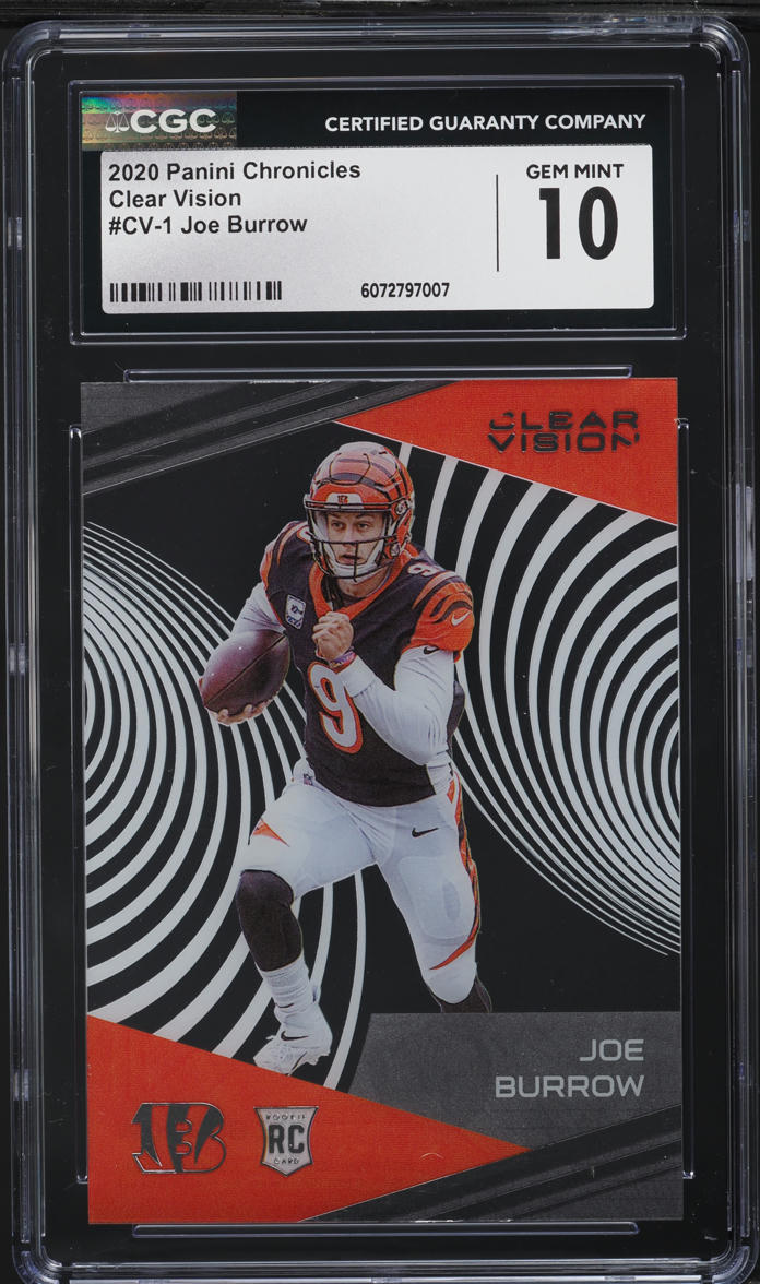 2020 Panini Chronicles Clear Vision Joe Burrow ROOKIE #CV-1 CGC 10 GEM MINT