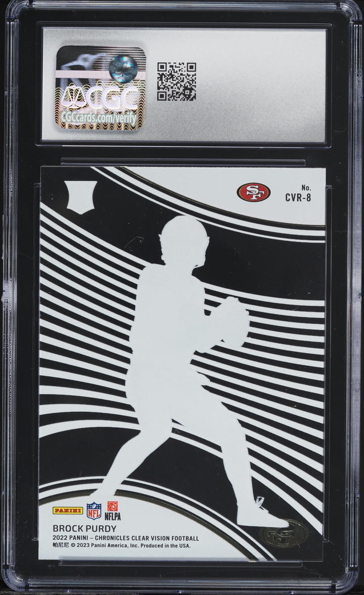 2022 Panini Chronicles Clear Vision Brock Purdy ROOKIE #CVR-8 CGC 10 GEM MINT