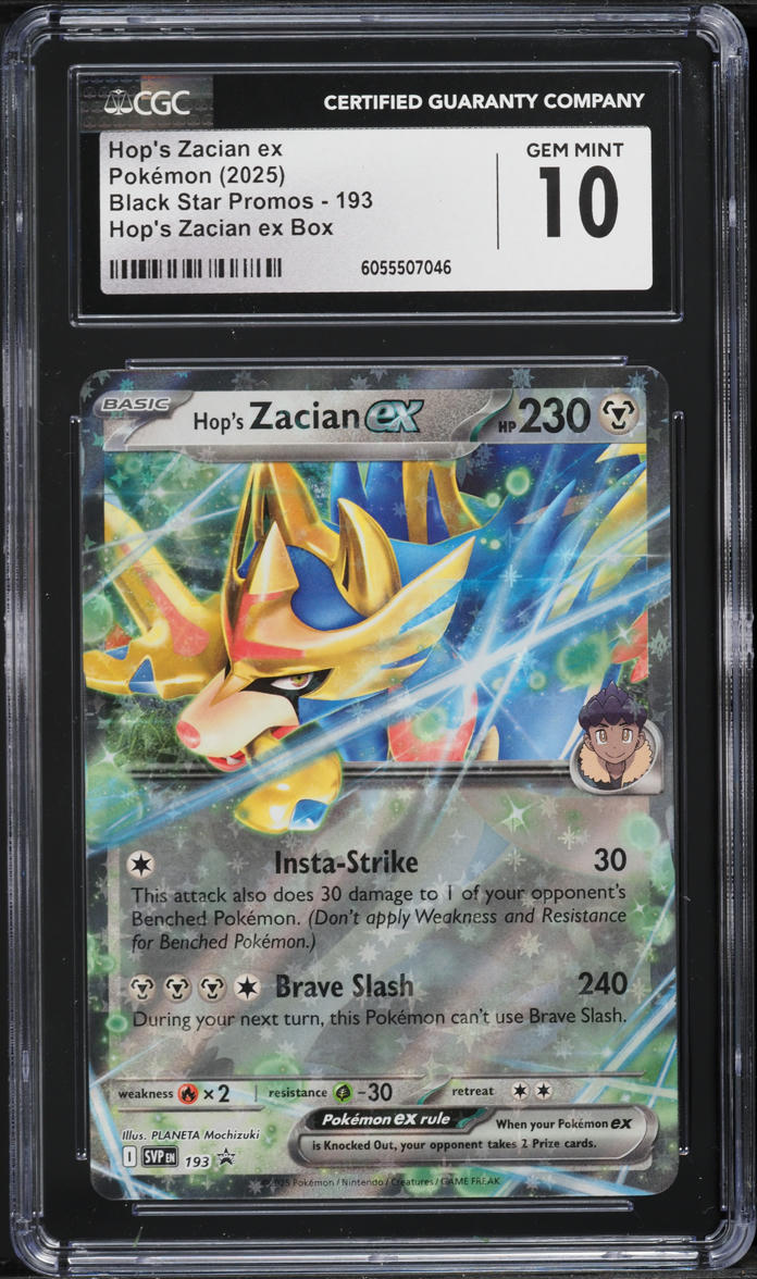 2025 Pokemon SV Black Star Promo Holo Hop's Zacian ex #193 CGC 10 GEM MINT